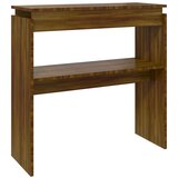 Maison Chic konzolna miza - miza ob steni rjavi hrast 80x30x80 cm konstruiran les, (21786253) Cene