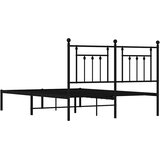  Metalni okvir za krevet s uzglavljem crni 140x190 cm | shoptok.hr