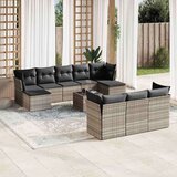 vidaXL 11-dijelni set vrtnih sofa poliratan s jastucima svijetlosivi | shoptok.hr