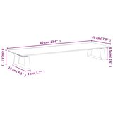  Stalak za monitor bijeli 60 x 20 x 8 cm kaljeno staklo i metal | shoptok.hr