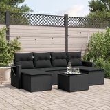  7-dijelni set vrtnih sofa od poliratana s jastucima crni | shoptok.hr
