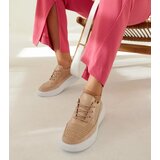 Gemre Lori women's gold lace-up platform sneakers with cutouts | shoptok.hr