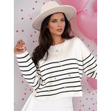 DStreet Sweter damski VELORIA ecru-czarny | shoptok.hr