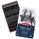 DERWENT Graphic Medium set grafitnih olovaka 6B–4H, 12 komada u metalnoj kutiji (34214) Cijene