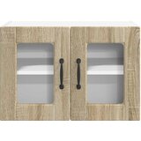  Zidni stakleni ormarić 2 pcs Sonoma hrast 60 x 31 x 40 cm | shoptok.hr