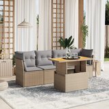 Maison Chic Seti vrtnega pohištva - Vrtna garnitura - Vrtni pohištvo set 5-delna z blazinami bež poli ratan, (21813837) | Shoptok.si