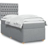  Box spring krevet s madracem svjetlosivi 90x190 cm od tkanine | shoptok.hr