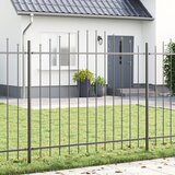 vidaXL Ograjni Panel z Ostrešjem Set 2 Siva Prašno Lakirano Jeklo Cene