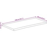 Stolna ploča 140x60x2,5cm od masivnog drva manga sa živim rubom | shoptok.hr
