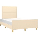  Posteljni okvir z vzglavjem krem 120x190 cm tkanina | Shoptok.si