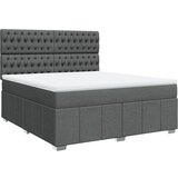 Maison Chic Box spring postelja - Vzmetna postelja z vzmetnico temno siva 180x200 cm blago SL17813, (21894489) | Shoptok.si