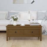 vidaXL Klubska mizica medeno rjava 100x50x40 cm trdna borovina Cene