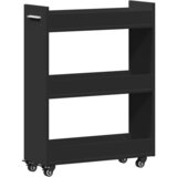  The Living Store Omarica s kolesi črna 60x22x79 cm inženirski les - Omarica, (21498689) | Shoptok.si