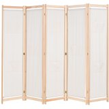 Sobna pregrada s 5 panela od tkanine 200 x 170 x 4 cm krem | Eponuda.ba