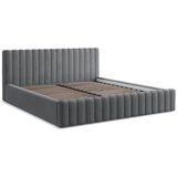 Makamii Siva oblazinjena zakonska postelja s prostorom za shranjevanje z letvenim dnom 180x200 cm Lemi – | Shoptok.si