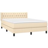  Box spring postelja z vzmetnico krem 140x200 cm blago, (20896934) | Shoptok.si