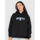 A Grade Oversized Pulover s kapuco iz flisa black