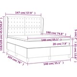  s oprugama i madracem tamnosmeđi 140 x 190 cm od tkanine | shoptok.hr