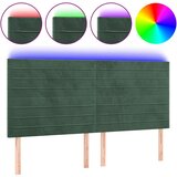 Maison Chic LED Posteljno vzglavje - Vzglavna omarica - Nočna omarica temno zeleno 160x5x118/128 cm žamet, (21712915) | Shoptok.si
