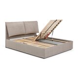 Bonami Selection Sivorjava oblazinjena zakonska postelja s prostorom za shranjevanje z letvenim dnom 160x200 cm Thessa Pillow – | Shoptok.si