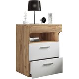 MID.YOU NOČNA OMARICA, bela, medeni hrast | Shoptok.si