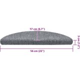  Prostirke za stepenice, samoljepljive, 20 kom, 56x17x3 cm, svijetlo sive, poluokrugle | shoptok.hr