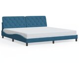 Maison Chic Posteljni okvir - Dvoposteljna postelja - Zakonska postelja z vzglavjem moder 200x200 cm žamet-J6000, (21759242) | Shoptok.si