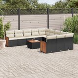 vidaXL 12-dijelni set vrtnih sofa od poliratana s jastucima crni | shoptok.hr