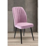 Hanah home set trpezarijskih stolica Platinum 6 kom, roze tkanina Jerry, crne metalne noge | Eponuda.com