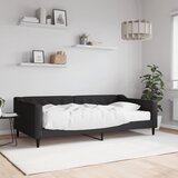  Dnevni krevet s madracem crni 100 x 200 cm od tkanine | shoptok.hr