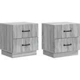 vidaXL Nočna omarica s predalom 2 pcs Siva Sonoma 43 x 34,5 x 44,5 cm, (5000233675) | Shoptok.si