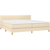  box spring s madracem LED krem 200x200 cm od tkanine | shoptok.hr