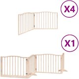  Vrata za pse s vratašcima 12 panela sklopiva 960 cm drvo topole Smeđa 80 x 60 x 2 cm | shoptok.hr