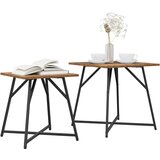  Set pomoćnih stolića 2 pcs Stari drvo i crna | Eponuda.ba