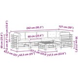  Set lounge namještaja za vrt 6 pcs Vosak Smeđa Masivna borovina - Vosak smeđa bor | shoptok.hr