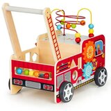ECO TOYS Lesena izobraževalna poganjalka 2v1 s kockami 41,5x28x46 cm, gasilci | Shoptok.si