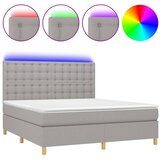  box spring s madracem LED svjetlosivi 160x200 cm tkanina | shoptok.hr