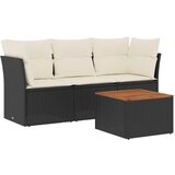  The Living Store Vrtna sedežna garnitura 4-delna z blazinami črna poli ratan - Vrtna Sedežna Garniture, (21443584) | Shoptok.si