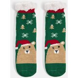 Gemre Green Insulated Socks with Challi Bear | Shoptok.si