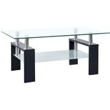  Stolić za kavu crno-prozirni 95 x 55 x 40 cm od kaljenog stakla | shoptok.hr