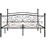  Za krevet s podnicama crni metalni 180 x 200 cm | shoptok.hr
