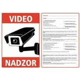 Nalepka "VIDEONADZOR" A5 (190x133) rdeča + 77. in 78. člen ZVOP-2