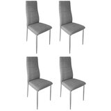  Set od 4 tapecirane stolice za blagovaonicu i dnevni boravak, sive boje | shoptok.hr
