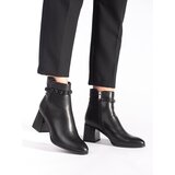 GOODIN Elegant women's black ankle boots Cene