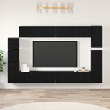 vidaXL Komplet TV omaric s polico 9 pcs Črni hrast Konstruiran les Cene