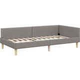 vidaXL Kotna postelja Taupe 100 x 200 cm Tkanina in oblikovan les, (5000069418) | Shoptok.si
