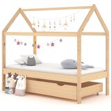 vidaXL Otroški posteljni okvir s predalom trdna borovina 80x160 cm Cene
