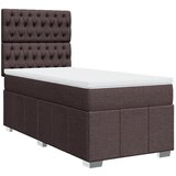 vidaXL Box spring postelja z vzmetnico temno rjava 100x200 cm blago, (21304536) | Shoptok.si