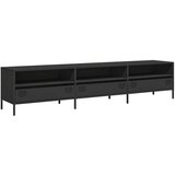 Maison Chic TV omarica - TV enota - Televizijska omarica črna 202x39x43,5 cm hladno valjano jeklo, (21701438) | Shoptok.si