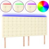 LED posteljno vzglavje krem 160x5x118/128 cm umetno usnje, (20938729) | Shoptok.si
